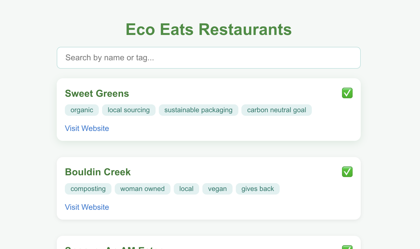 eco eats page